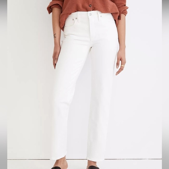 Madewell The Mid Rise Perfect Vintage Straight Jeans Tile White ND512 Size 26 - Picture 2 of 6